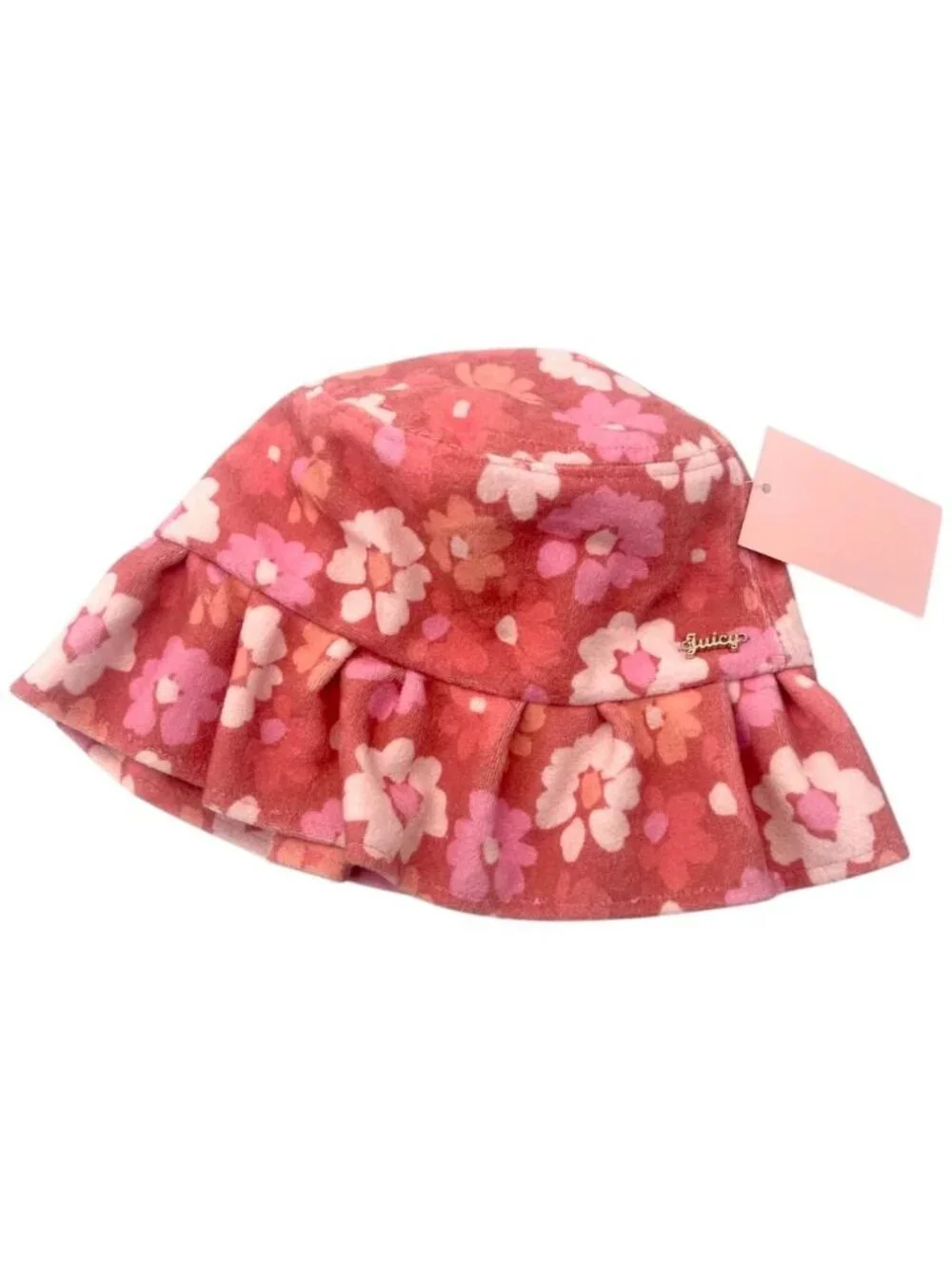 NEW NWT Juicy Couture Pink Floral Tiered Bucket Hat